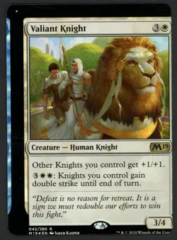 ***FOIL Valiant Knight NFC Miscut*** MTG Magic 2019 Magic Kid Icarus - Image 1