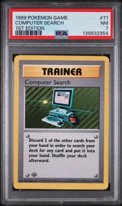 1999 POKEMON BASE SET 1ST EDITION #71 COMPUTER SEARCH PSA 7 - Image 1