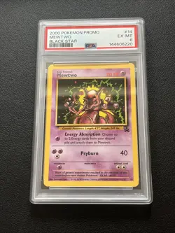 Pokemon TCG Mewtwo Black Star Promo Card 2000 PSA 6 - Image 1