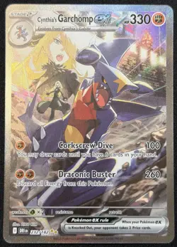 Pokemon TCG Cynthia’s Garchomp EX SIR 232/182 Destined Rivals NM - Image 1