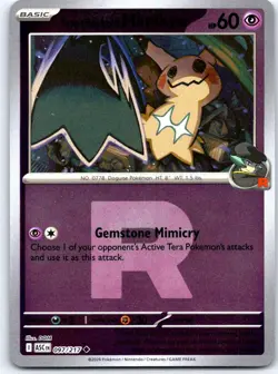Team Rocket's Mimikyu(Team Rocket)097/217 Ascended Heroes Pokemon Reverse HoloNM - Image 1
