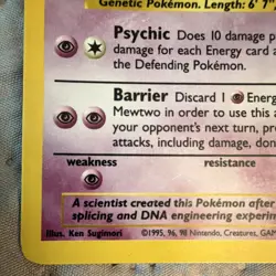 Pokemon Mewtwo TCG Base Set 10/102 Holo Rare Wizards 1999 60 HP English - Image 5