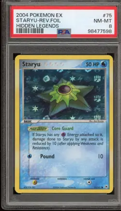 Pokemon Staryu EX Hidden Legends Reverse Holo #75 PSA 8 - Image 1
