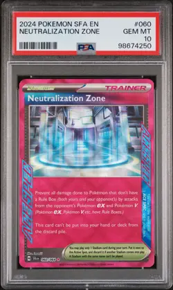 2024 POKEMON SFA EN-SHROUDED FABLE #060 NEUTRALIZATION ZONE PSA 10 - Image 1