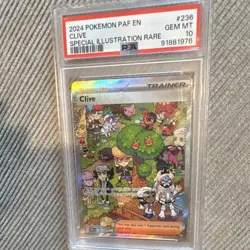 Pokemon Clive Special Illustration Rare Holo SV: Paldean Fates 236/091 PSA 10 2… - Image 1