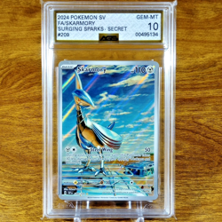 Pokemon Surging Sparks Skarmory 209/ 191 AGS Gem-MT 10 Holo Secret Rare 2024 - Image 1