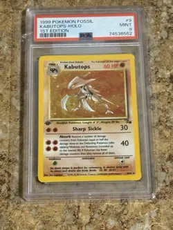 POKEMON KABUTOPS 1999 FOSSIL 1ST EDITION #9 HOLO PSA 9 - Image 1