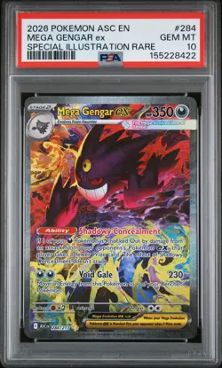 2026 POKEMON ASCENDED HEROES SPECIAL ILLUSTRATION RARE MEGA GENGAR EX PSA 10 - Image 1