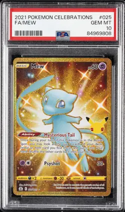 2021 POKEMON CELEBRATIONS #025 FULL ART/MEW PSA 10 - Image 1