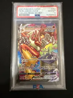 Pokemon TCG Blaziken VMAX 201/198 Secret Rare Alt Art Holo Chilling Reign PSA 10 - Image 1