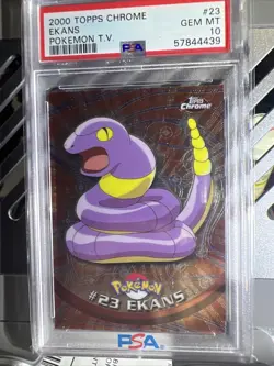 2000 TOPPS CHROME EKANS POKEMON T.V. #23 GEM MT 10 - Image 1