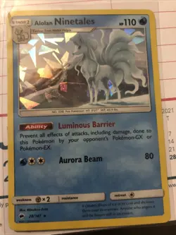 Pokemon Alolan Ninetales 28/147 Rare Reverse Holo Sun And Moon Burning Mint - Image 1