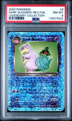2002 Pokemon Legendary Collect. Reverse Holo Foil Dark Slowbro #8 PSA 8 - Image 1