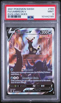 2021 POKEMON SWORD & SHIELD EVOLVING SKIES #189 FULL ART/UMBREON V PSA 9 - Image 1