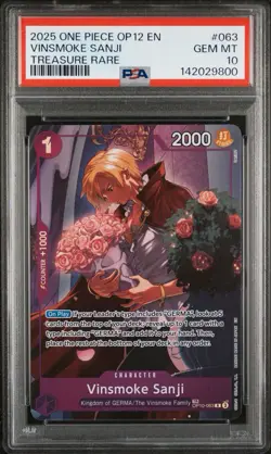 One Piece OP12 Legacy of the Master - Vinsmoke Sanji - OP10-063 TR - PSA 10 - Image 1