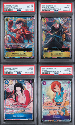 Sequential 2025 One Piece Illustration Box Vol.1 & Vol.3 Promo PSA 10 - Image 1