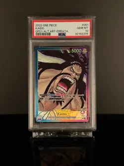 ✅2022 ONE PIECE OP01-ROMANCE DAWN #061 KAIDO ALTERNATE ART-ERRATA PSA 10 - Image 1