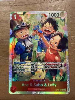 Ace & Sabo & Luffy Foil Carrying On His Will Super Rare OP13-007 One Piece CCG - Image 1