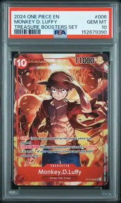 2024 ONE PIECE PROMOS TREASURE BOOSTERS SET #006 MONKEY D. LUFFY PSA 10 - Image 1