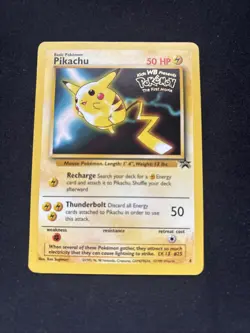 Pikachu 4 PROMO First Movie RARE Pokemon Cards WOTC TCG: Base Set 1999 Electric - Image 1