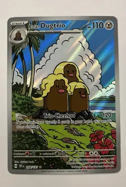 Pokemon TCG Alolan Dugtrio Holo Illustration Rare Card 208/191 Surging Sparks - Image 1