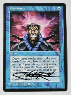 BRAINSTORM - CHRISTOPHER RUSH SIGNED Signature Ice Age Autograph MTG Magic - Image 1