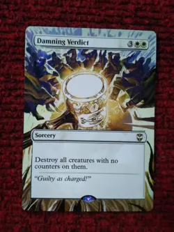 Damning Verdict MTG New Capenna Commander Hand Painted Extended Full Altered Art - Image 2