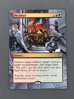 Decimate MTG Outlaws of Thunder Junction Hand Painted Extended Full Altered Art - Image 1
