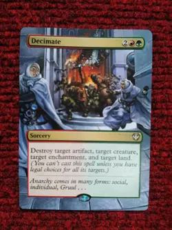 Decimate MTG Outlaws of Thunder Junction Hand Painted Extended Full Altered Art - Image 2