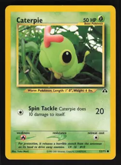 Pokemon Neo Discovery 53/75 Caterpie Card TCCCX - Image 1
