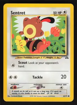 Pokemon Neo Discovery #63/75 Sentret Card TCCCX - Image 1