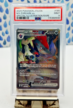 2025 POKEMON JTG EN-JOURNEY TOGETHER ILLUSTRATION RARE #185 N'S ZOROARK EX PSA 9 - Image 1