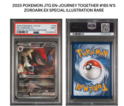 2025 POKEMON JTG EN-JOURNEY TOGETHER ILLUSTRATION RARE #185 N'S ZOROARK EX PSA 9 - Image 2