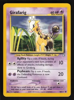 Pokemon Neo Genesis 58/111 Girafarig Card TCCCX E - Image 1