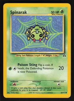 Pokemon Neo Discovery #64/75 Spinarak Card TCCCX A - Image 1