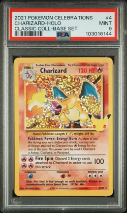 Charizard-Holo 2021 Pokemon Celebrations Classic Collection #4 PSA 9 - Image 1
