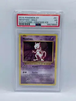 Mewtwo #51 [Cracked Ice PSA 3 VG] 2016 Pokemon XY Evolutions *HOT* - Image 1