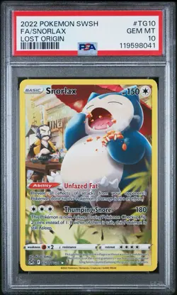 PSA 10 2022 POKEMON SWORD & SHIELD LOST ORIGIN #TG10 FULL ART/SNORLAX - Image 1