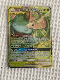 Pokemon Venusaur & Snivy Tag Team GX 1/236 Cosmic Eclipse Near Mint - Image 1