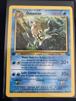 Omastar 40/62 NM 1st Edition Fossil Set Uncommon Near Mint Pokemon TCG 1999 - Image 1