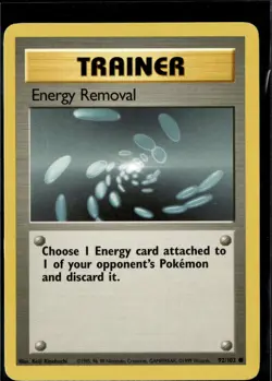 Energy Removal 92/102 Common Base Set Unlimited Pokemon Near Mint - Image 1