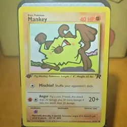 The Pokemon Company Mankey 61/82 Team Rocket 1st Edition Common Regular 40HP EN - Image 1