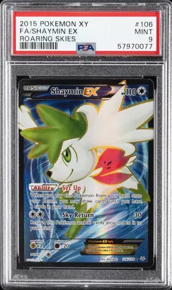 2015 POKEMON XY ROARING SKIES #106 FULL ART/SHAYMIN EX PSA 9 - Image 1