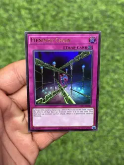 YUGIOH Ultra Rare Fiendish Chain LCKC-EN095 - Image 1