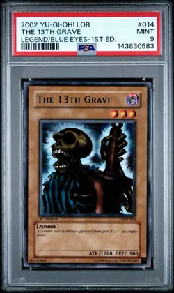 2002 Yu-Gi-Oh! The 13th Grave LOB 1st Edition Common PSA 9 - Image 1