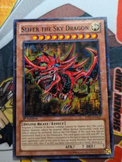 YuGiOh Slifer the Sky Dragon BP02-EN127 Mosaic Rare 1st Ed - VLP - Image 1