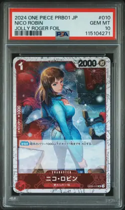 2024 One Piece Japanese Prb01 Nico Robin Jolly Roger Foil PSA 10 #010 - Image 1