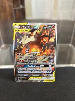 Reshiram & Charizard GX SM201 Holo Black Star Promo Card Sun & Moon - Image 1