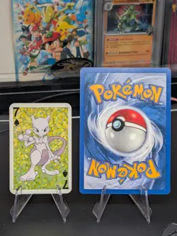 PACK FRESH MINT 1999 Pokemon Mewtwo Bicycle Mini Poker Playing Card 7 OF SPADES - Image 3