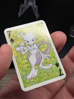 PACK FRESH MINT 1999 Pokemon Mewtwo Bicycle Mini Poker Playing Card 7 OF SPADES - Image 5